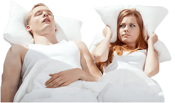Coppia che dorme serenamente grazie a Snoran Plus, senza russare