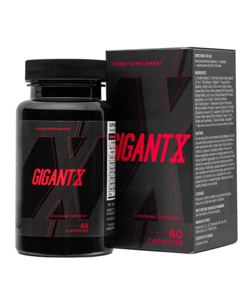 Confezione di GigantX, integratore per l'ingrandimento del pene