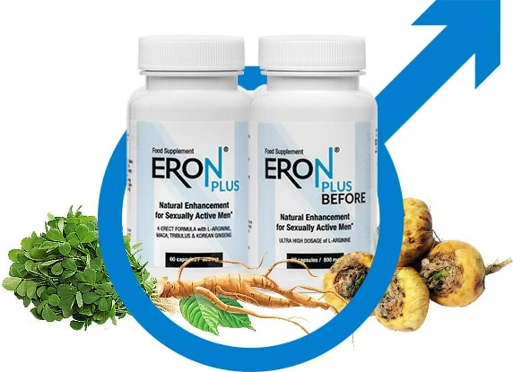 Set di integratori Eron Plus e Eron Plus Before per il potenziamento maschile